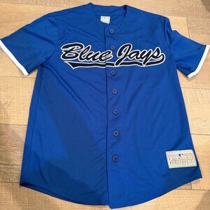 Blue Jays MLB Genuine Merchandise Blue Button-Up Jersey Short Sleeve Mens SMALL